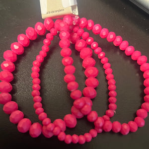 3 Hot Pink Bracelets