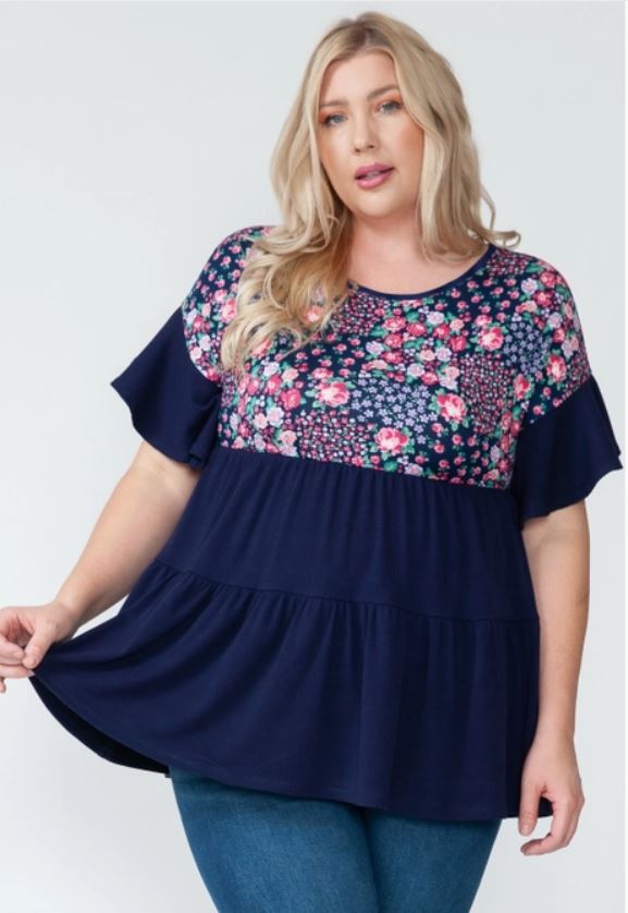 Floral-Print Ruffle Tiered Babydoll