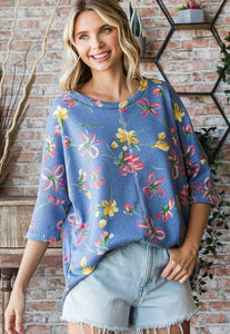 Floral Print Oversized Top