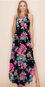 Floral Summer Sleeveless Maxi Dress