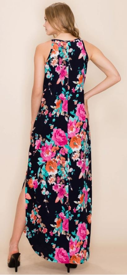 Floral Summer Sleeveless Maxi Dress