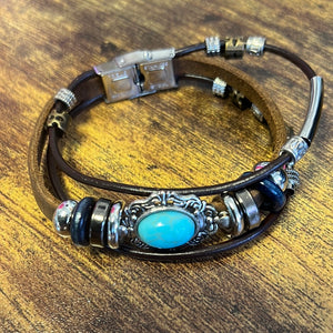 Leather Turquoise Bracelet