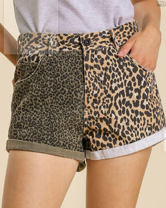 Leopard Split Shorts