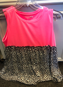 Pink Tank with Leopard Mix